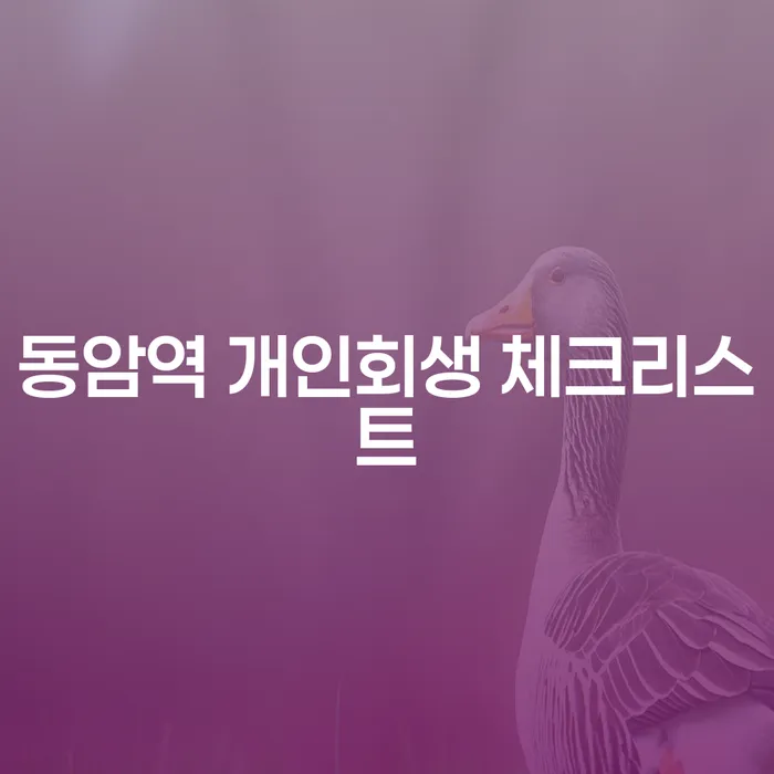 동암역 개인회생 체크리스트