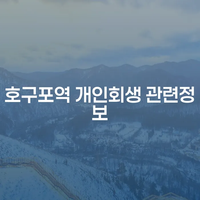 호구포역 개인회생 관련정보